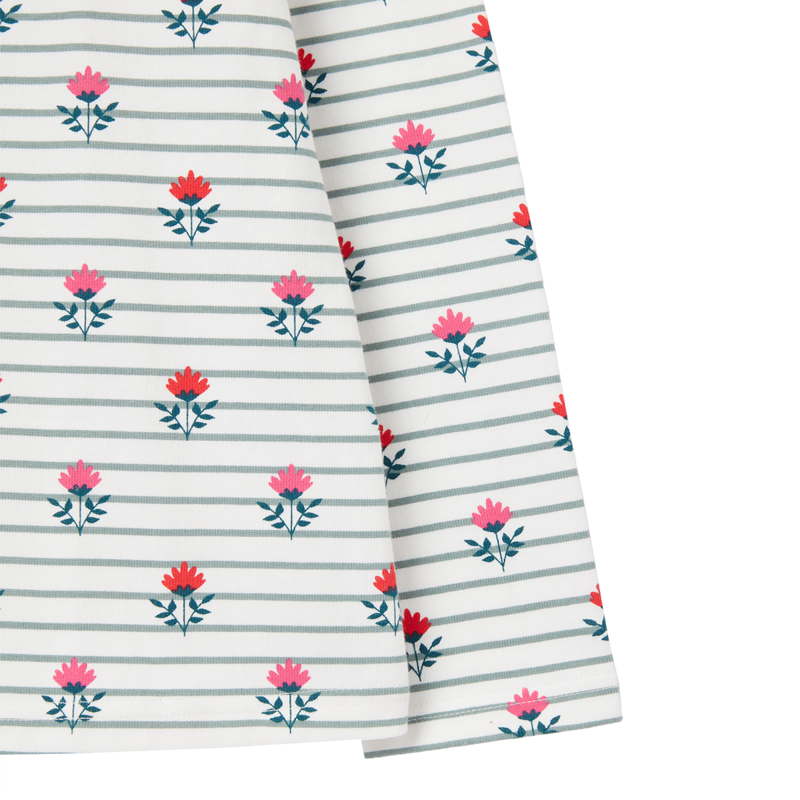 Joules Harbour Print Long Sleeve Jersey Top - Green Foulard-3